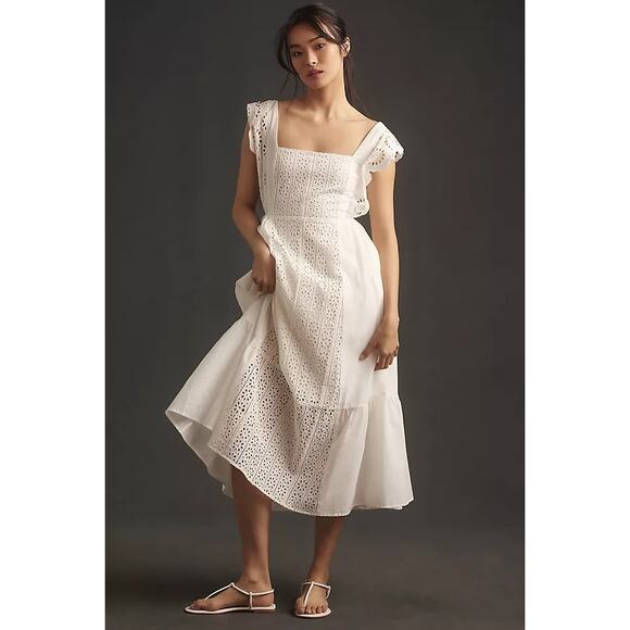 English Factory Eyelet Maxi Dress in White Size Large - Picture 1 of 8
